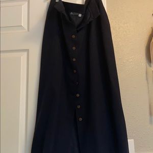 Vintage Ann Freedberg button up black skirt